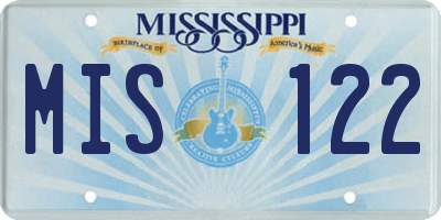 MS license plate MIS122