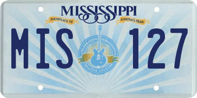MS license plate MIS127