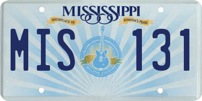 MS license plate MIS131