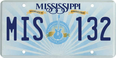 MS license plate MIS132