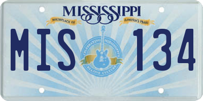 MS license plate MIS134