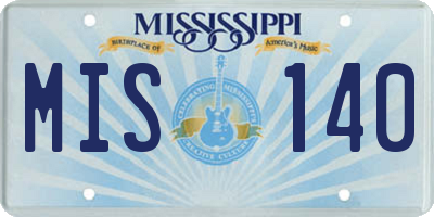 MS license plate MIS140