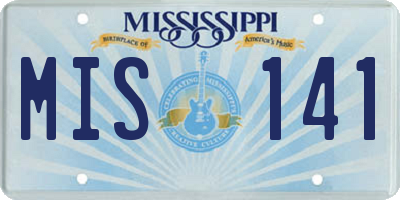 MS license plate MIS141