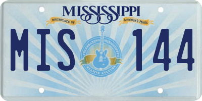 MS license plate MIS144
