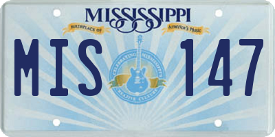 MS license plate MIS147