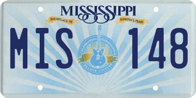 MS license plate MIS148