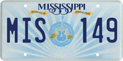 MS license plate MIS149