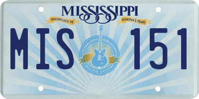 MS license plate MIS151
