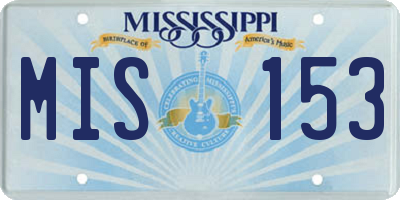 MS license plate MIS153