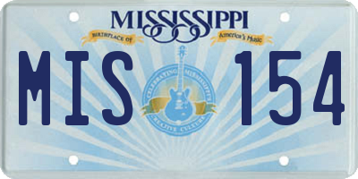 MS license plate MIS154