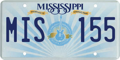 MS license plate MIS155