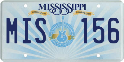 MS license plate MIS156