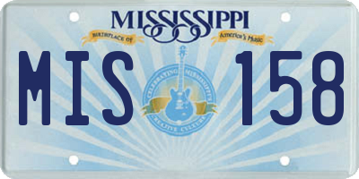 MS license plate MIS158