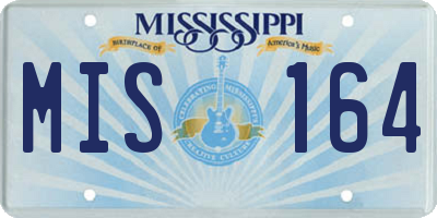 MS license plate MIS164