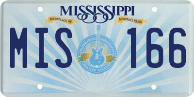 MS license plate MIS166