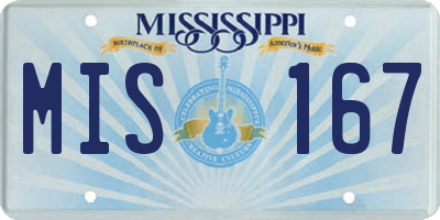 MS license plate MIS167