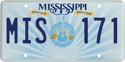 MS license plate MIS171