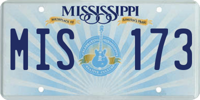 MS license plate MIS173