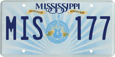MS license plate MIS177
