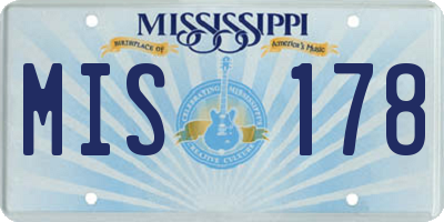 MS license plate MIS178