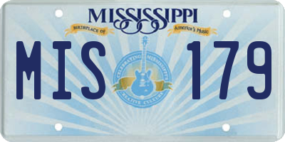 MS license plate MIS179