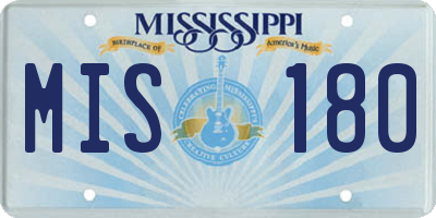 MS license plate MIS180