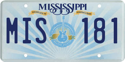 MS license plate MIS181