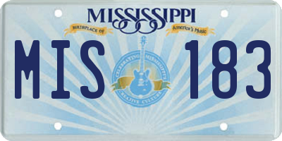MS license plate MIS183