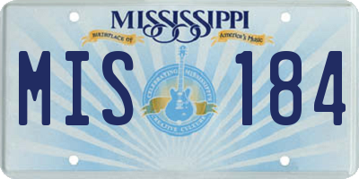 MS license plate MIS184