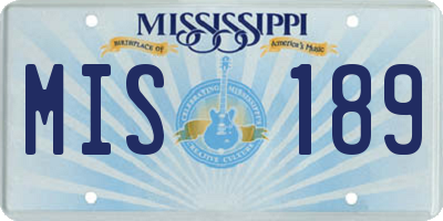 MS license plate MIS189
