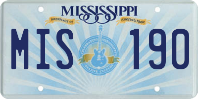 MS license plate MIS190