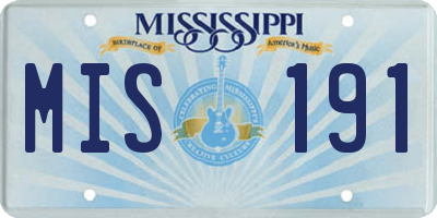 MS license plate MIS191