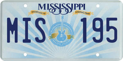 MS license plate MIS195