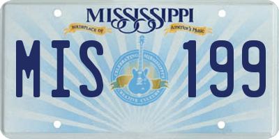 MS license plate MIS199