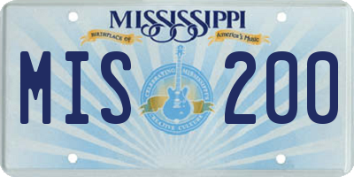 MS license plate MIS200