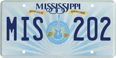 MS license plate MIS202