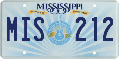 MS license plate MIS212