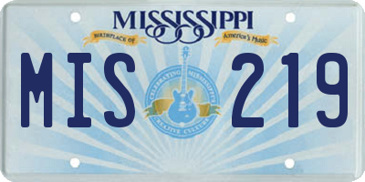 MS license plate MIS219