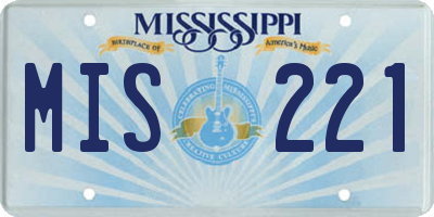 MS license plate MIS221