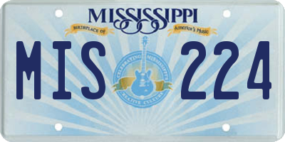 MS license plate MIS224