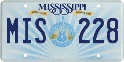 MS license plate MIS228