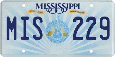MS license plate MIS229