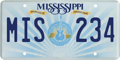 MS license plate MIS234