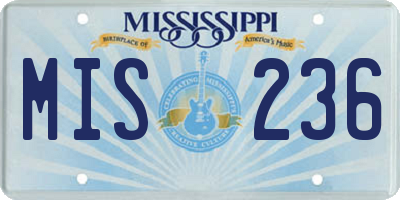 MS license plate MIS236