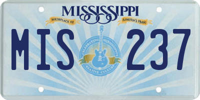 MS license plate MIS237