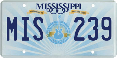 MS license plate MIS239