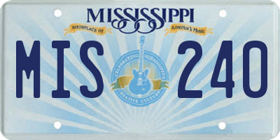 MS license plate MIS240