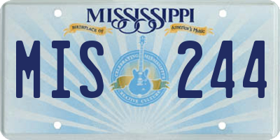 MS license plate MIS244