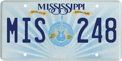 MS license plate MIS248