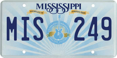 MS license plate MIS249